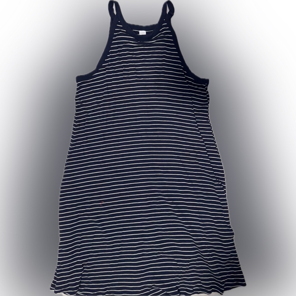 Old Navy -Navy & White Striped Knit Swing Dress- L